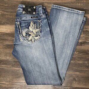 Miss Me Easy Boot Jeans Size 28 JE5796E2R Bling